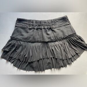 Free People Frost Bite Mini Skirt Layerd Ruffle Womens Size 4 Gray
